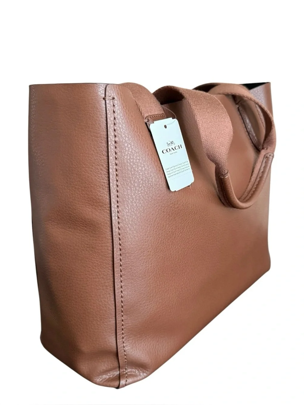 Coach Derby Tote Pebble Leather Saddle Black